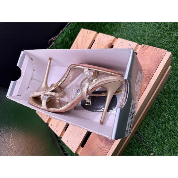 ALDO Ankle Strap Heels- Gold/Rhinestone-Size 40EU/ 9W - Picture 10 of 10